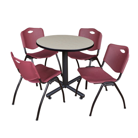 Maple / Burgundy / 30 x 30 Round