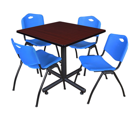 Regency Kobe 30 in. Square XBase Breakroom Table 4 M Stack Chairs