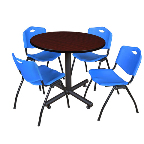 Mahogany / Blue / 36 x 36 Round