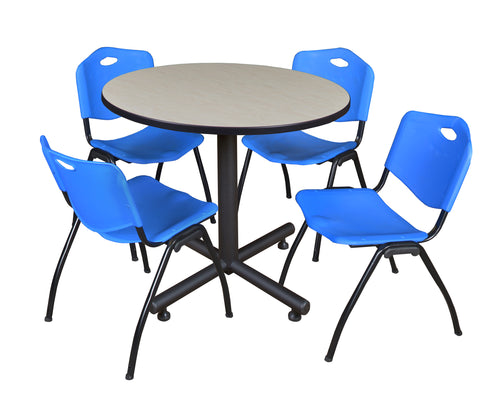 Regency Kobe 30 in. Square XBase Breakroom Table 4 M Stack Chairs