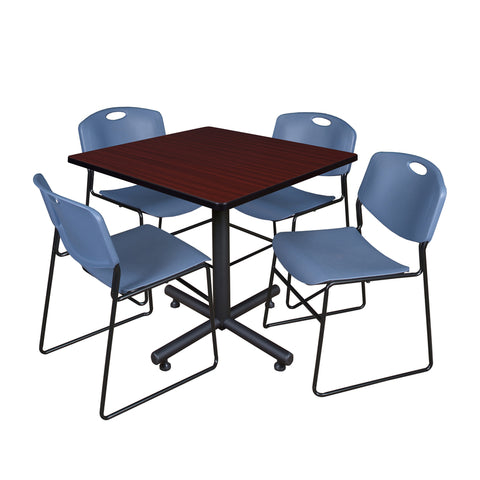 Mahogany / Blue / 42 x 42 Square