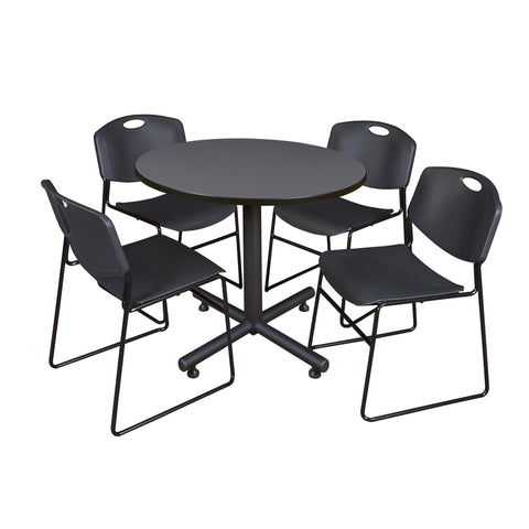 Grey / Black / 42 x 42 Round