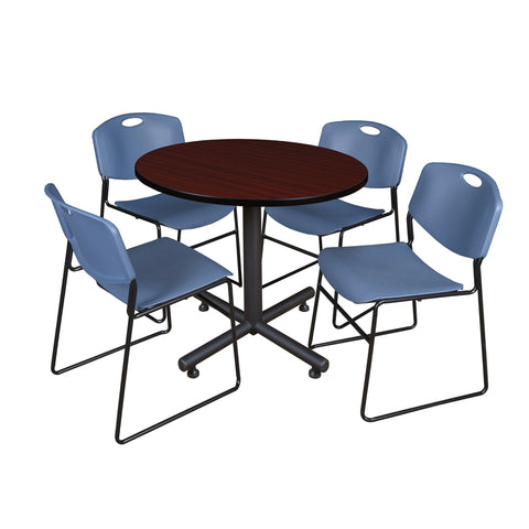 Mahogany / Blue / 42 x 42 Round