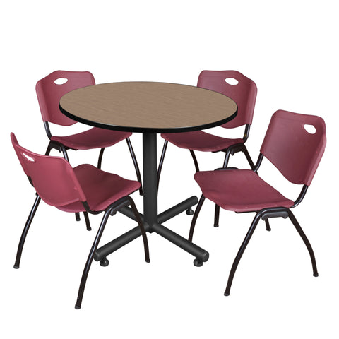 Noble Oak / Burgundy / 42 x 42 Round