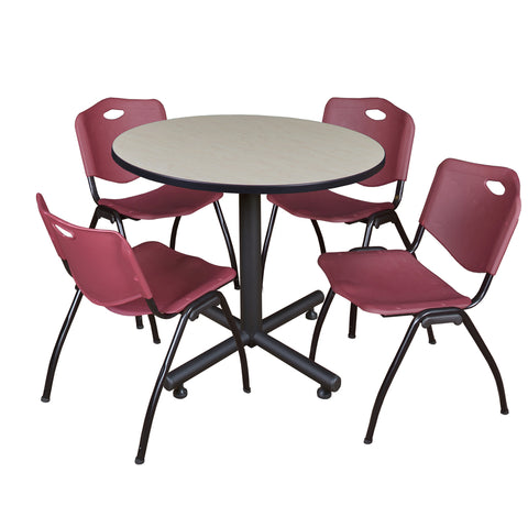 Maple / Burgundy / 42 x 42 Round
