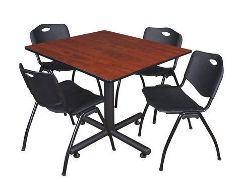 Regency Kobe 30 in. Square XBase Breakroom Table 4 M Stack Chairs