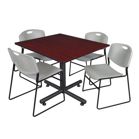 Mahogany / Grey / 48 x 48 Square