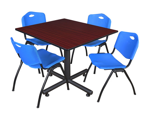 Regency Kobe 30 in. Square XBase Breakroom Table 4 M Stack Chairs