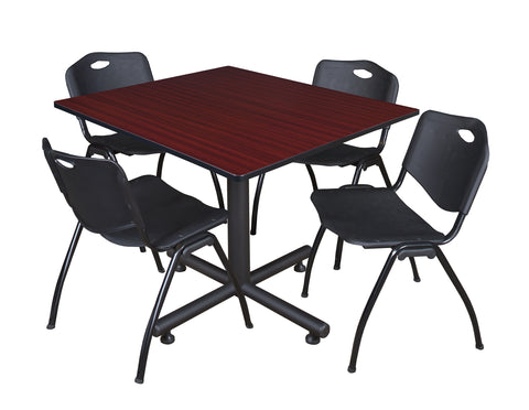 Regency Kobe 30 in. Square XBase Breakroom Table 4 M Stack Chairs
