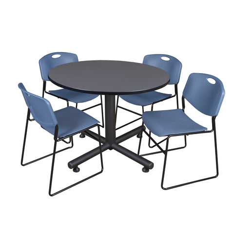 Grey / Blue / 48 x 48 Round