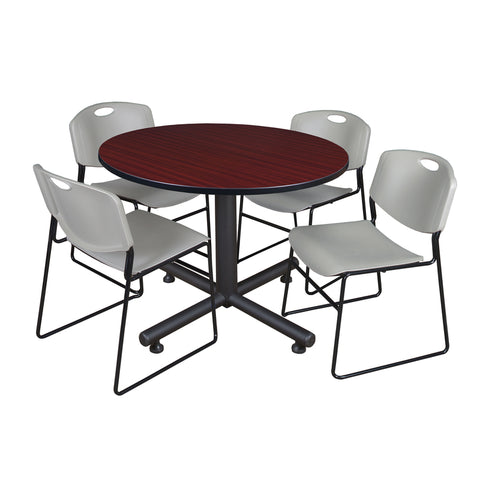 Mahogany / Grey / 48 x 48 Round