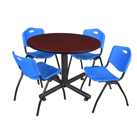 Mahogany / Blue / 48 x 48 Round