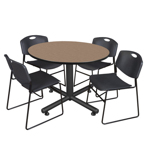 Noble Oak / Black / 48 x 48 Round