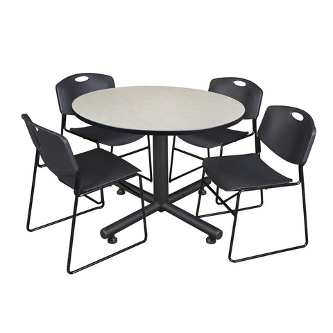 Maple / Black / 48 x 48 Round