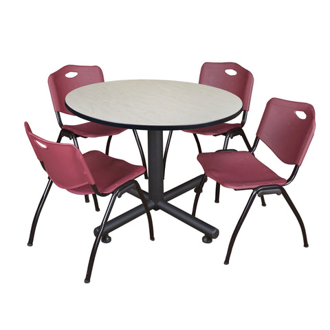 Maple / Burgundy / 48 x 48 Round