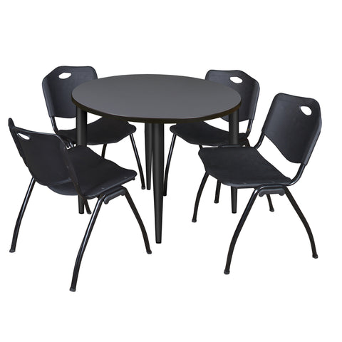 Grey / Black / Black / 36 x 36 Round