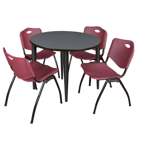 Black|Burgundy|Grey / 42 x 42 Round