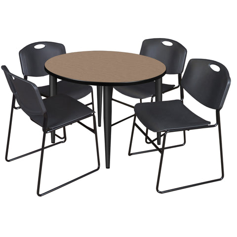 Noble Oak / Black / Black / 42 x 42 Round