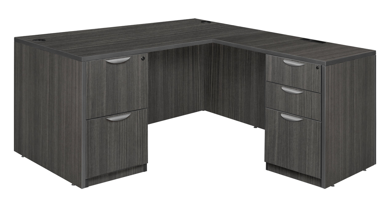 Regency Legacy 60 x 65 in. L Desk with Double Full Pedestal Drawer Unit