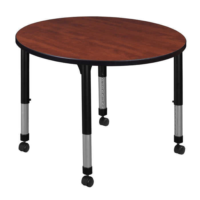 Kee 30" Round Height Adjustable Mobile Classroom Table