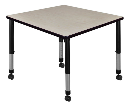 Kee 30" Square Height Adjustable Mobile Classroom Table