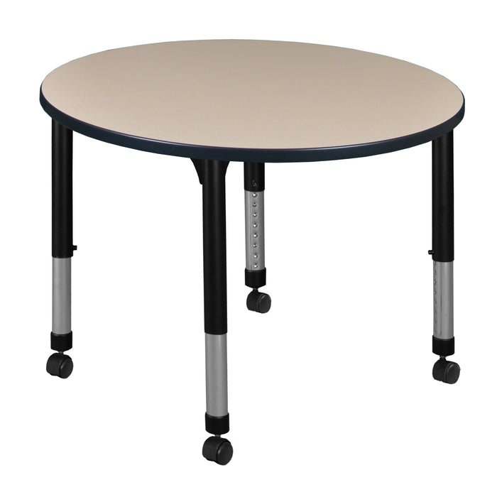 Kee 42" Round Height Adjustable Mobile Classroom Table